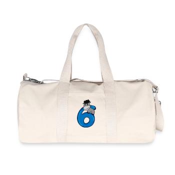 6 ans - 6ème anniversaire avec motif animal - âne - Sac de sport en toile recyclée Stanley/Stella - blanc naturel - Devant