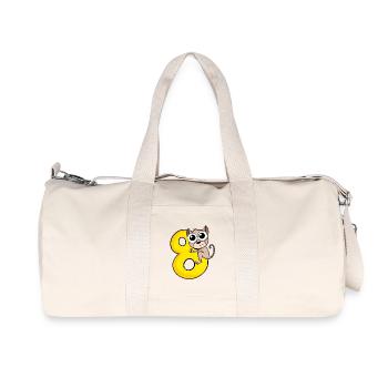 8 Jahre alt - 8. Geburtstag mit Tier Motiv - Recycelte Canvas-Sporttasche von Stanley/Stella - Naturweiß - Vorne