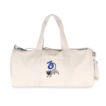 3 ans - 3ème anniversaire avec motif animal - Lemur - Sac de sport en toile recyclée Stanley/Stella - blanc naturel - Devant