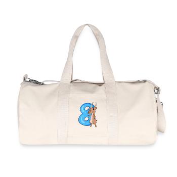 8 years old - 8th birthday with animal motif - Recycled Canvas Sports Bag by Stanley/Stella - natural - Front