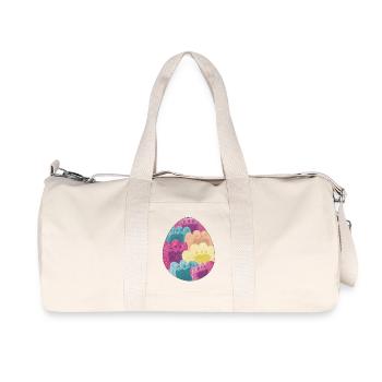 Œuf de Pâques coloré avec motif de fleurs - Sac de sport en toile recyclée Stanley/Stella - blanc naturel - Devant