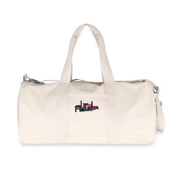 Réseau social Wordcloud : explosion de couleurs - Sac de sport en toile recyclée Stanley/Stella - blanc naturel - Devant