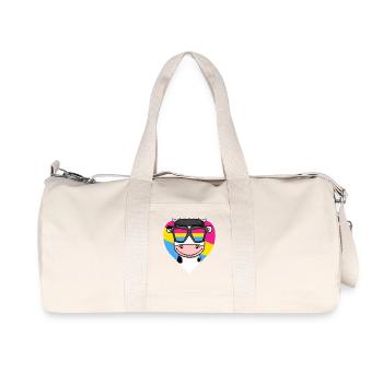 Pansexual Cow Heart Gift - Recycled Canvas Sports Bag by Stanley/Stella - natural - Front