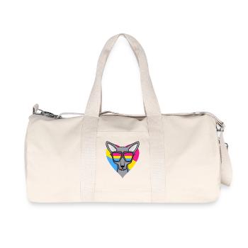 Pansexual Cat Sphynx Heart Gift - Recycled Canvas Sports Bag by Stanley/Stella - natural - Front