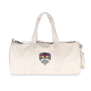 Pansexuell Hund Schnauzer Herz Geschenk - Recycelte Canvas-Sporttasche von Stanley/Stella - Naturweiß - Vorne