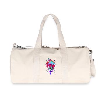 Funny hippie trippy mushrooms with one eye - Recycled Canvas Sports Bag by Stanley/Stella - natural - Front