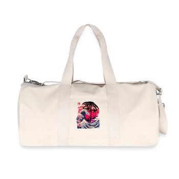 Big Wave Kanagawa Retro Sunset - Recycled Canvas Sports Bag by Stanley/Stella - natural - Front