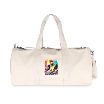 Tropical Great Wave of Kanagawa - Exotic - Recycled Canvas Sports Bag by Stanley/Stella - natural - Front