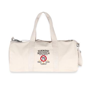 75. Geburtstag Schonend Behandeln Alte Kiste 75 - Recycelte Canvas-Sporttasche von Stanley/Stella - Naturweiß - Vorne