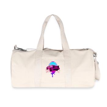Retro Wave Sport Car Sunset - Recycled Canvas Sports Bag by Stanley/Stella - natural - Front