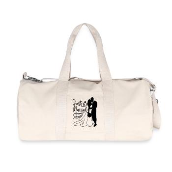 Just Married Couple Wife Husband - Recycled Canvas Sports Bag by Stanley/Stella - natural - Front