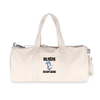Müde Spruch lustig Schlafen Ausschlafen Faul - Recycelte Canvas-Sporttasche von Stanley/Stella - Naturweiß - Vorne