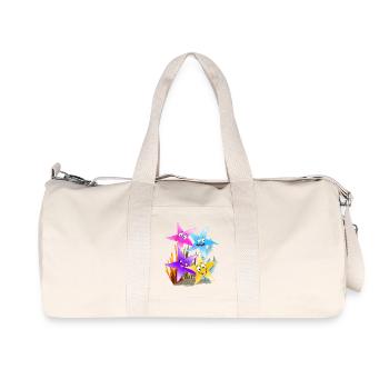 Colorful Starfish Quartet Underwater - Recycled Canvas Sports Bag by Stanley/Stella - natural - Front