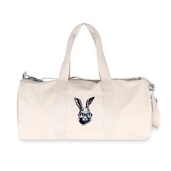 Groovy Rabbit With Sunglasses Easter Gift - Recycled Canvas Sports Bag by Stanley/Stella - natural - Front