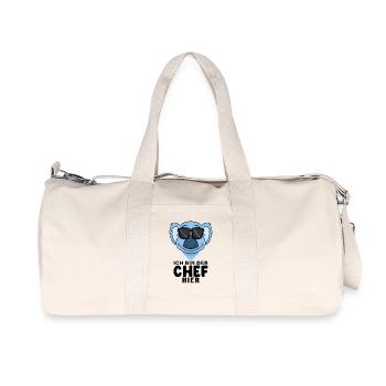 Cooler Koalabär Chef Spruch - Recycelte Canvas-Sporttasche von Stanley/Stella - Naturweiß - Vorne