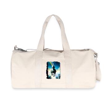 Licorne Fantaisie Arc-en-ciel Art - Sac de sport en toile recyclée Stanley/Stella - blanc naturel - Devant