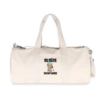 Müde Spruch lustig Schlafen Ausschlafen Faul - Recycelte Canvas-Sporttasche von Stanley/Stella - Naturweiß - Vorne