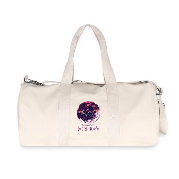Synthwave Biker Retrowave Sunset Motorcyclist - Recycled Canvas Sports Bag by Stanley/Stella - natural - Front