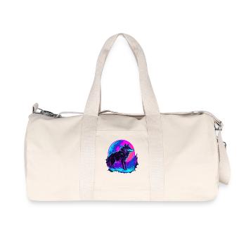 Colorful Wolf Neon Moon Synthwave - Recycelte Canvas-Sporttasche von Stanley/Stella - Naturweiß - Vorne