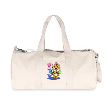 3 Anniversaire 3 ans avec motif animal - Trois - Sac de sport en toile recyclée Stanley/Stella - blanc naturel - Devant