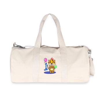 1 anniversaire 1 an avec motif animal - Un - Sac de sport en toile recyclée Stanley/Stella - blanc naturel - Devant