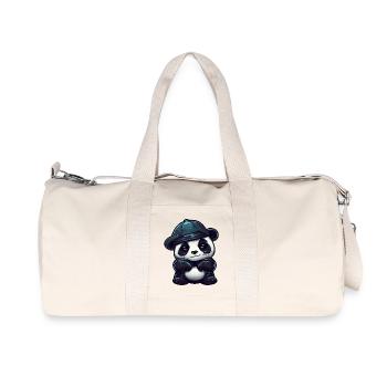 Panda cool aux yeux rouges - Sac de sport en toile recyclée Stanley/Stella - blanc naturel - Devant
