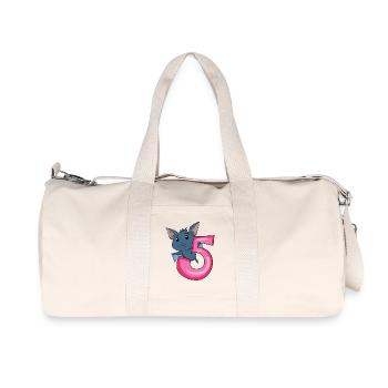 5 Birthday 5 years old with animal motif - five - Recycled Canvas Sports Bag by Stanley/Stella - natural - Front