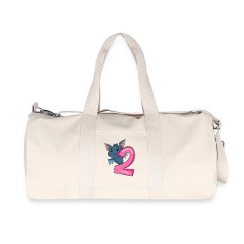 2 birthday 2 years old with animal motif - two - Recycled Canvas Sports Bag by Stanley/Stella - natural - Front