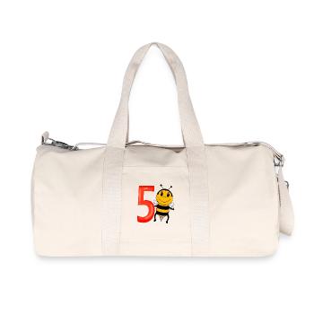 5 Birthday 5 years old with animal motif - five - Recycled Canvas Sports Bag by Stanley/Stella - natural - Front
