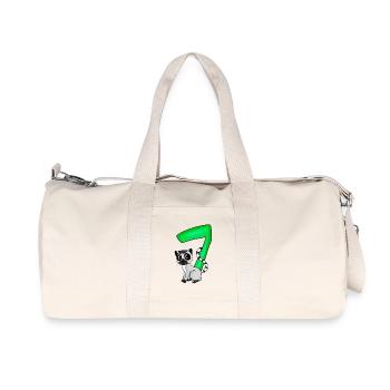 7 birthday 7 years old with animal motif - seven - Recycled Canvas Sports Bag by Stanley/Stella - natural - Front