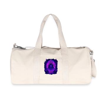 Neon Gothic Skull Architecture - Recycled Canvas Sports Bag by Stanley/Stella - natural - Front