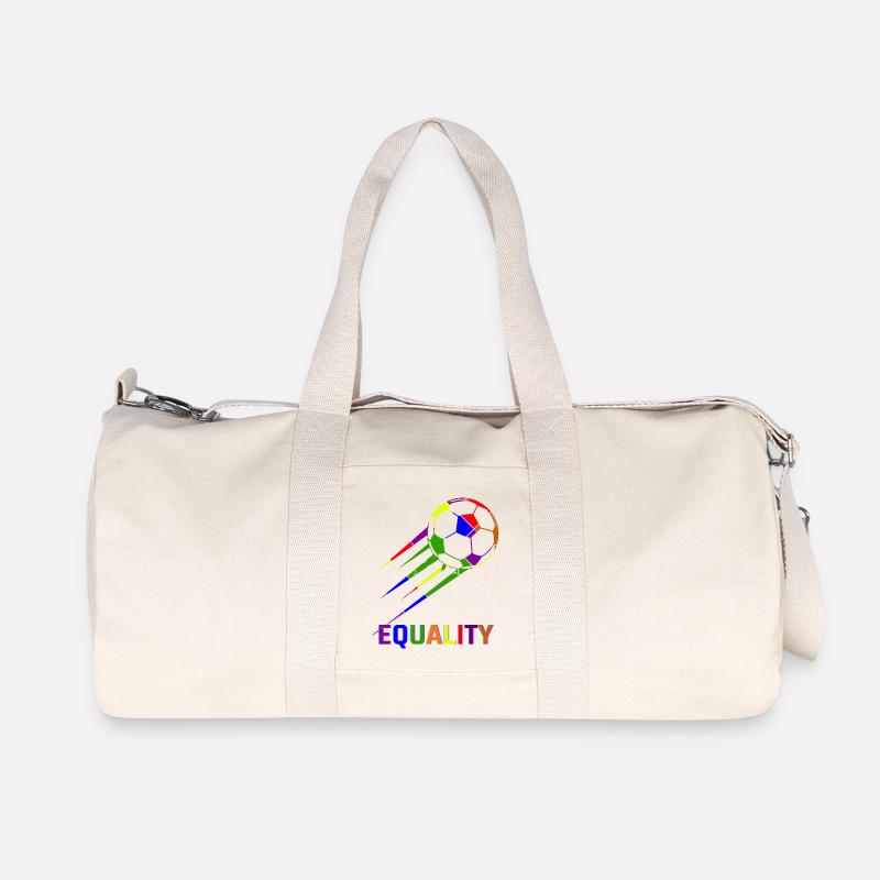 Fußball Regenbogen WM Equality - Recycelte Canvas-Sporttasche von Stanley/Stella - Naturweiß