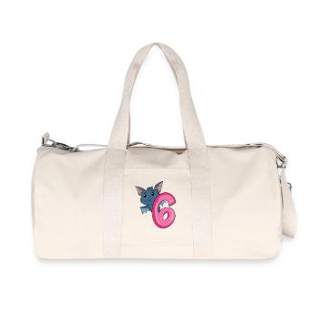 6 Birthday 6 years old with animal motif - six - Recycled Canvas Sports Bag by Stanley/Stella - natural - Front