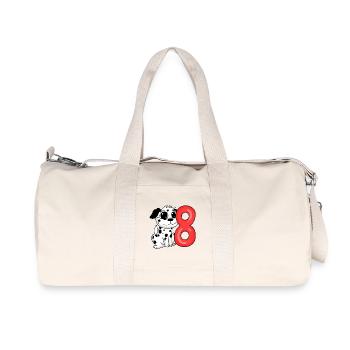 8 Birthday 8 years old with dog motif - eight - Recycled Canvas Sports Bag by Stanley/Stella - natural - Front