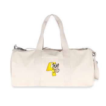 4 ans 4 ans avec motif animal - quatre - Sac de sport en toile recyclée Stanley/Stella - blanc naturel - Devant