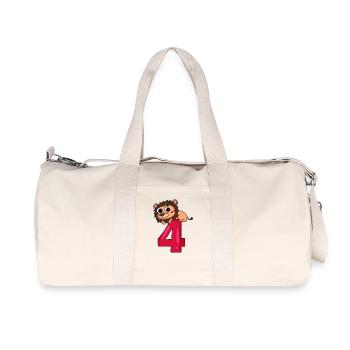 4 ans 4 ans avec motif animal - quatre - Sac de sport en toile recyclée Stanley/Stella - blanc naturel - Devant