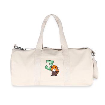 3rd Birthday Motif Red Panda - three years old - Recycled Canvas Sports Bag by Stanley/Stella - natural - Front