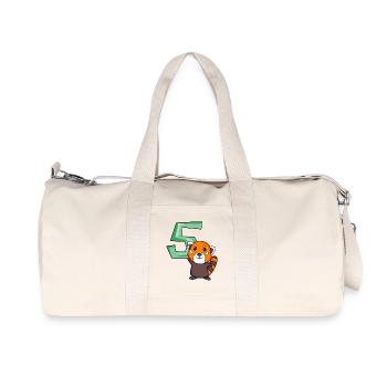 5th Birthday Motif Red Panda - five years old - Recycled Canvas Sports Bag by Stanley/Stella - natural - Front