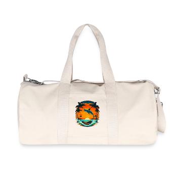 Dolphin Summer Sunset - Recycled Canvas Sports Bag by Stanley/Stella - natural - Front