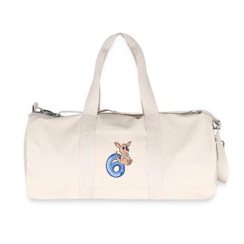 6th birthday motif kangaroo - six years - Recycled Canvas Sports Bag by Stanley/Stella - natural - Front