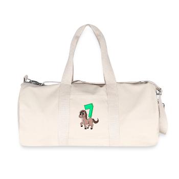 7th birthday motif horse - seven years - Recycled Canvas Sports Bag by Stanley/Stella - natural - Front
