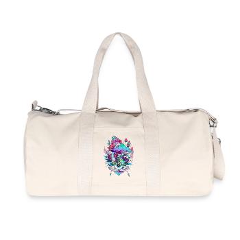 psychedelic mushroom art with an eye and flowers - Recycled Canvas Sports Bag by Stanley/Stella - natural - Front