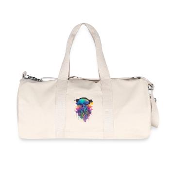 Large colorful jellyfish - Recycled Canvas Sports Bag by Stanley/Stella - natural - Front