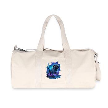 Cute Pug Enchanting Dogs Art - Recycled Canvas Sports Bag by Stanley/Stella - natural - Front