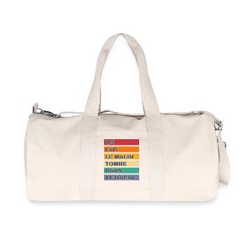 Qui fait le malin tombe dans le ravin - Dicton FR - Sac de sport en toile recyclée Stanley/Stella - blanc naturel - Devant