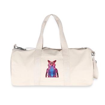 Glowing fox with neon effect - Recycled Canvas Sports Bag by Stanley/Stella - natural - Front