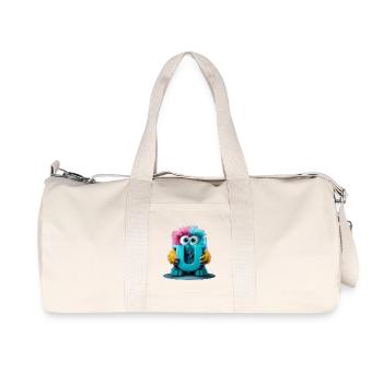 Monstre multicolore tenant la lettre U - Sac de sport en toile recyclée Stanley/Stella - blanc naturel - Devant