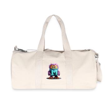 Multicolored Monster with Letter M - Recycled Canvas Sports Bag by Stanley/Stella - natural - Front