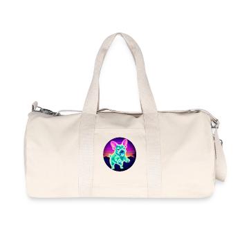 French Bulldog Neon Sunset - Recycled Canvas Sports Bag by Stanley/Stella - natural - Front