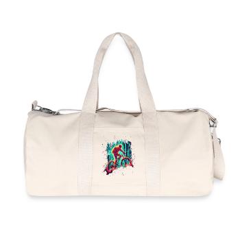 Mystical Mountain Biker Downhill MTB - Recycled Canvas Sports Bag by Stanley/Stella - natural - Front